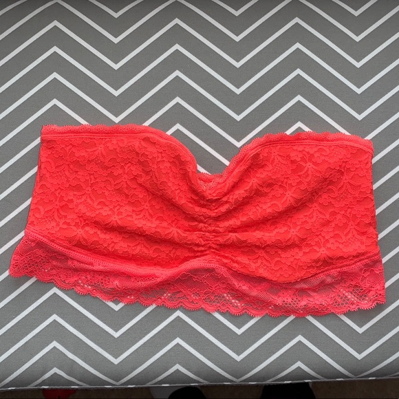 NWOT Aerie Romantic Lace Orange Strapless Bandeau - Picture 1 of 4